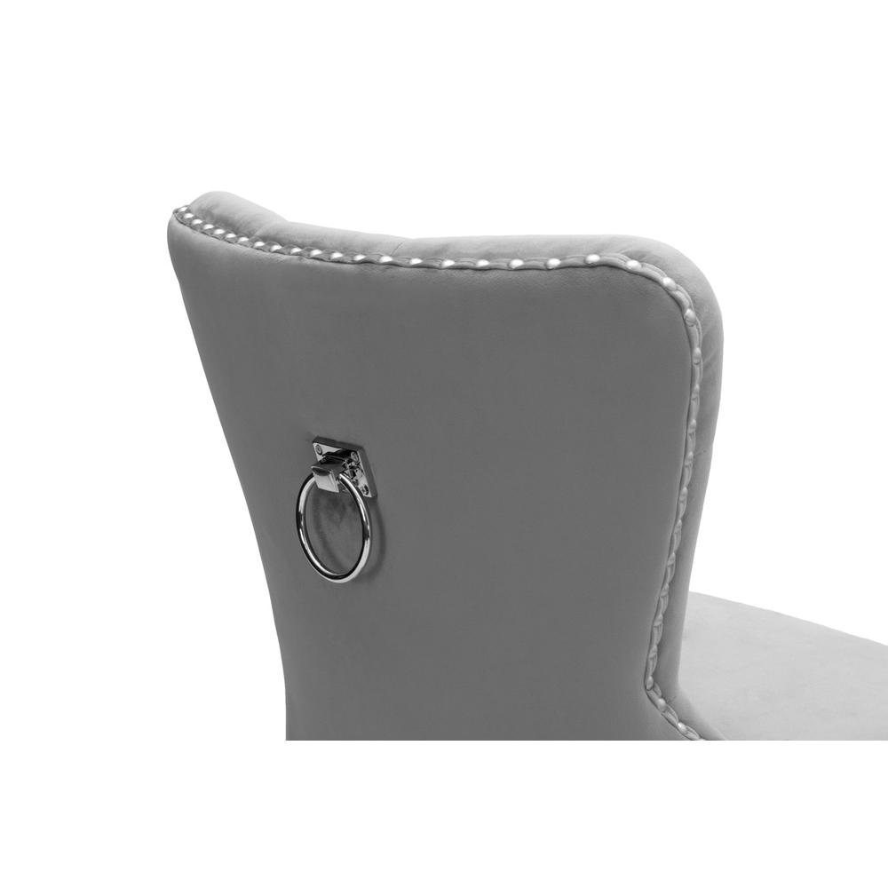 29″ Tufted Velvet Upholstered Bar stool in Weathered Grey