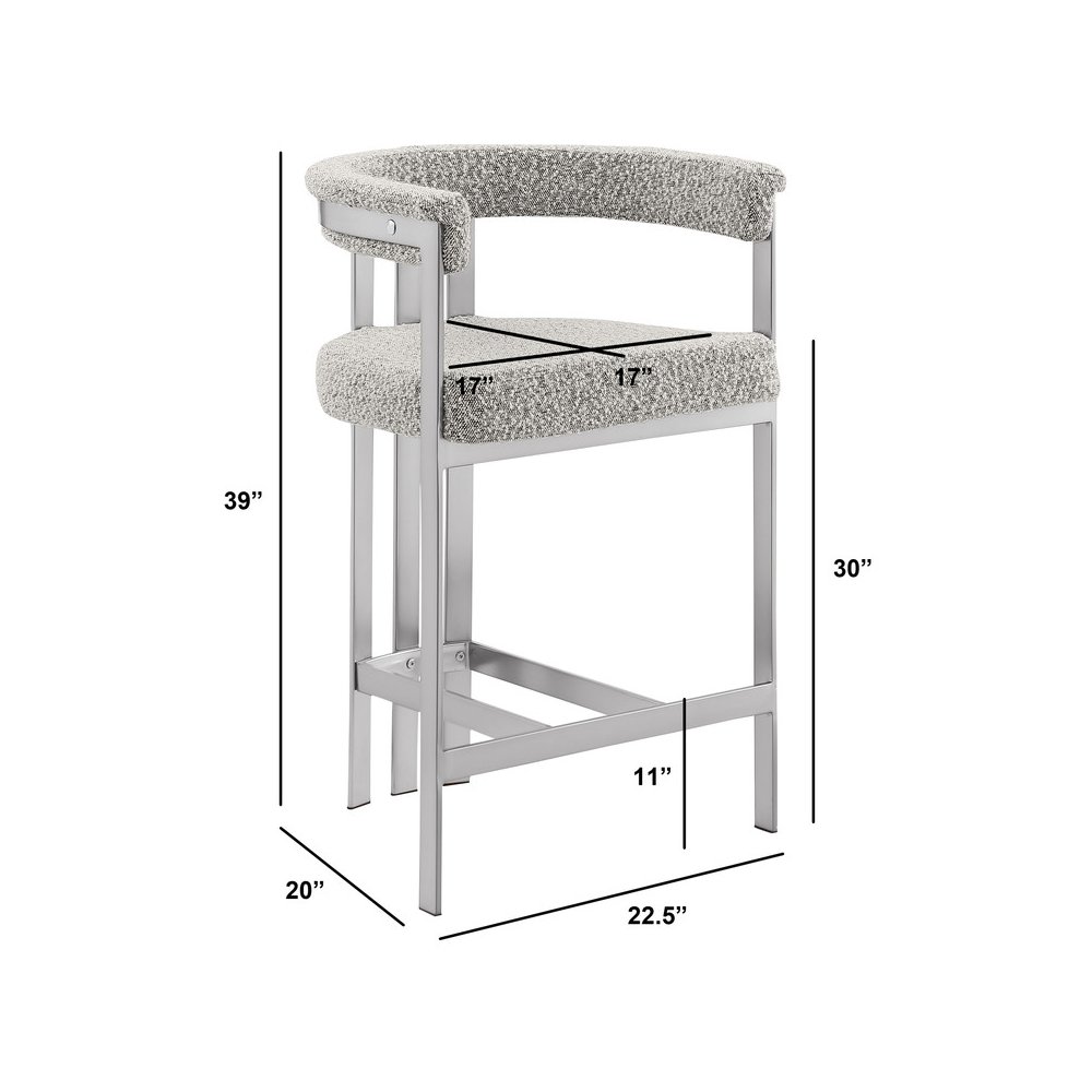 Glam gatsby Rich gray barstools- Set of 1