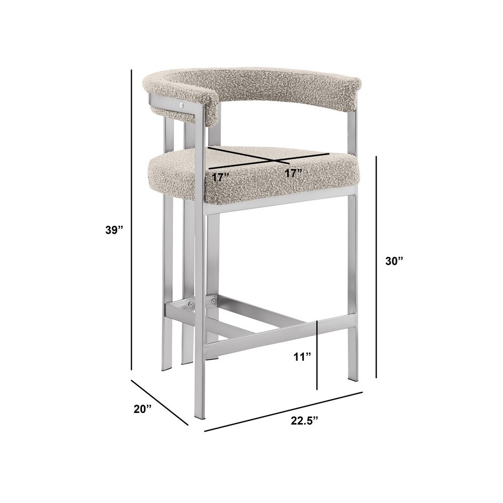 Glam gatsby Gray barstools- Set of 1