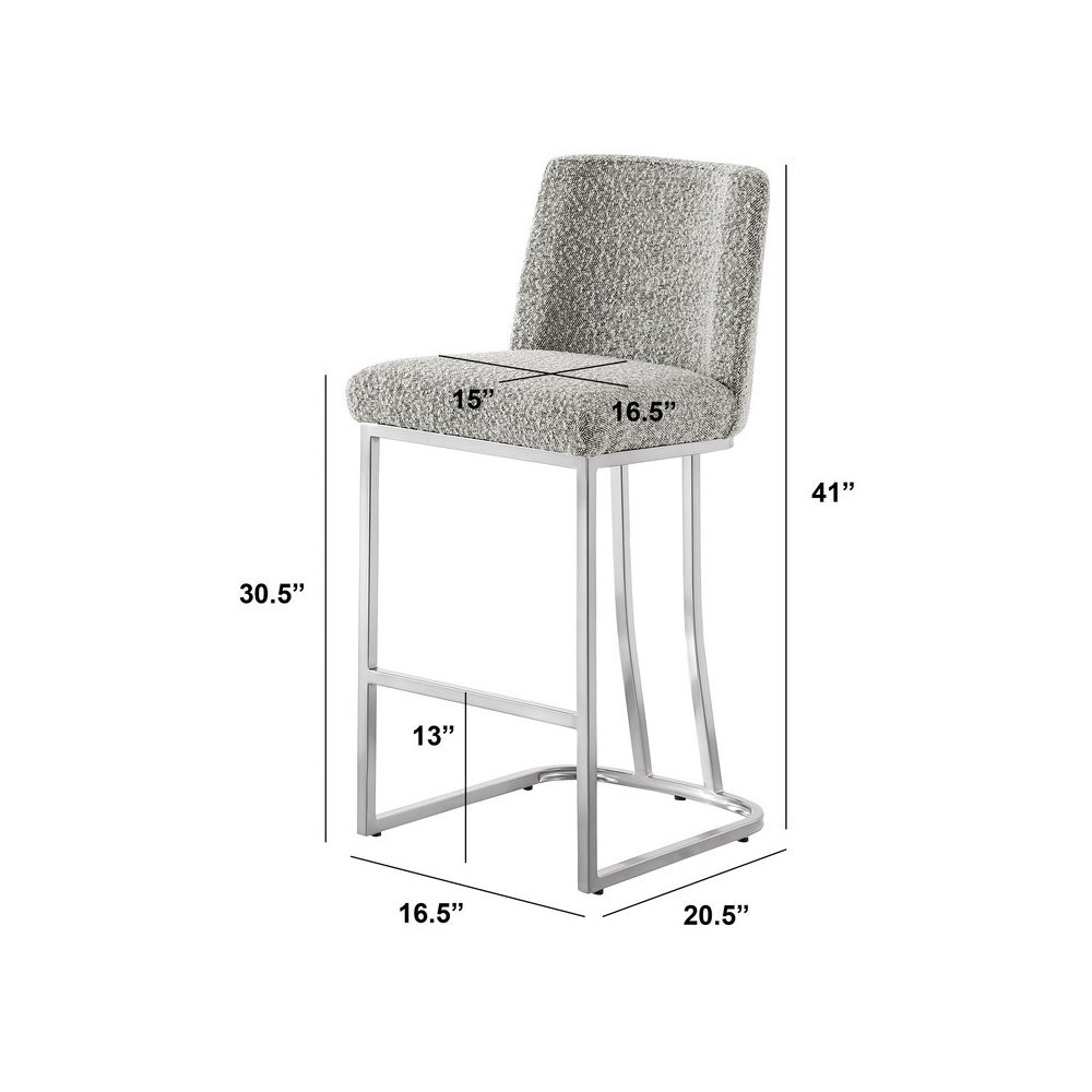 Rich Gray With Silver Base Barstools