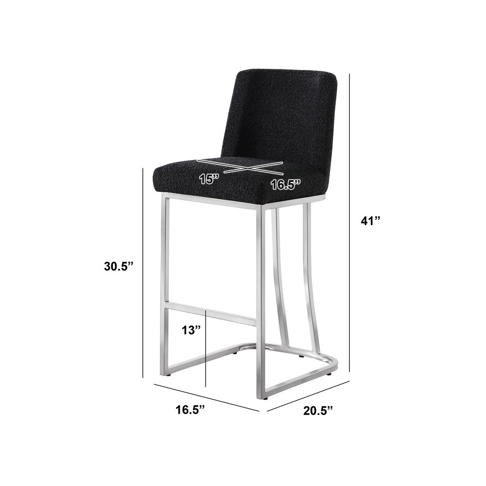 Black With Silver Base Barstools