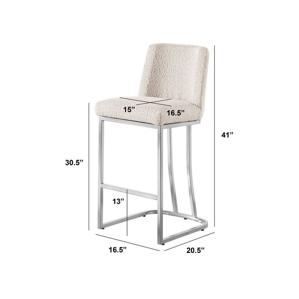 Cream With Silver Base Barstools
