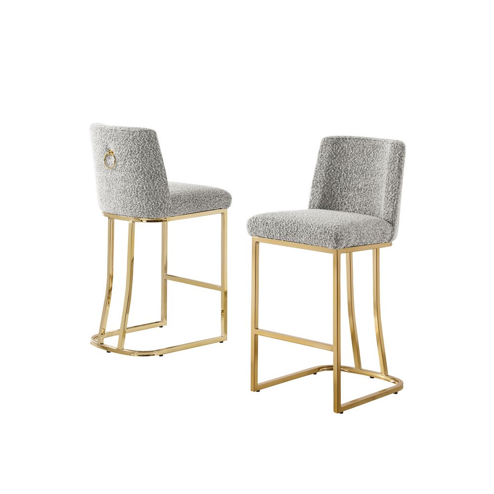 Rich Gray With Gold Base Barstools