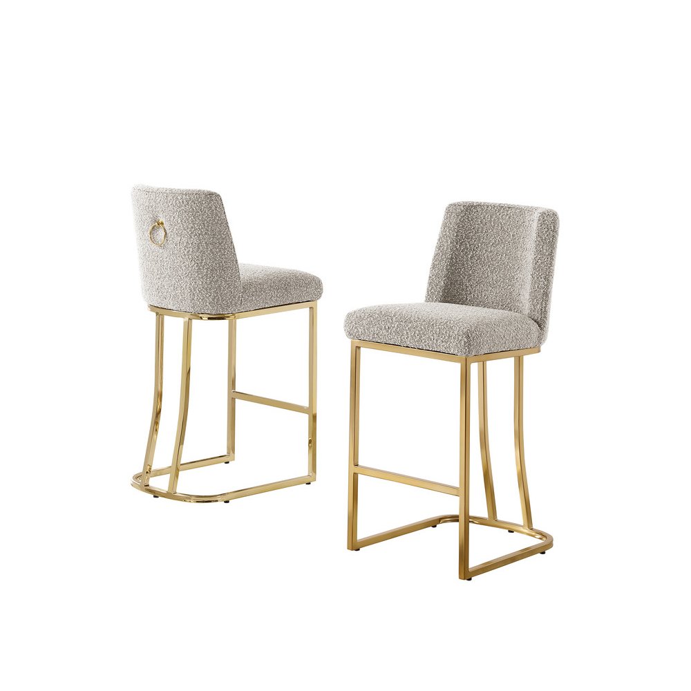 Gray With Gold Base Barstools