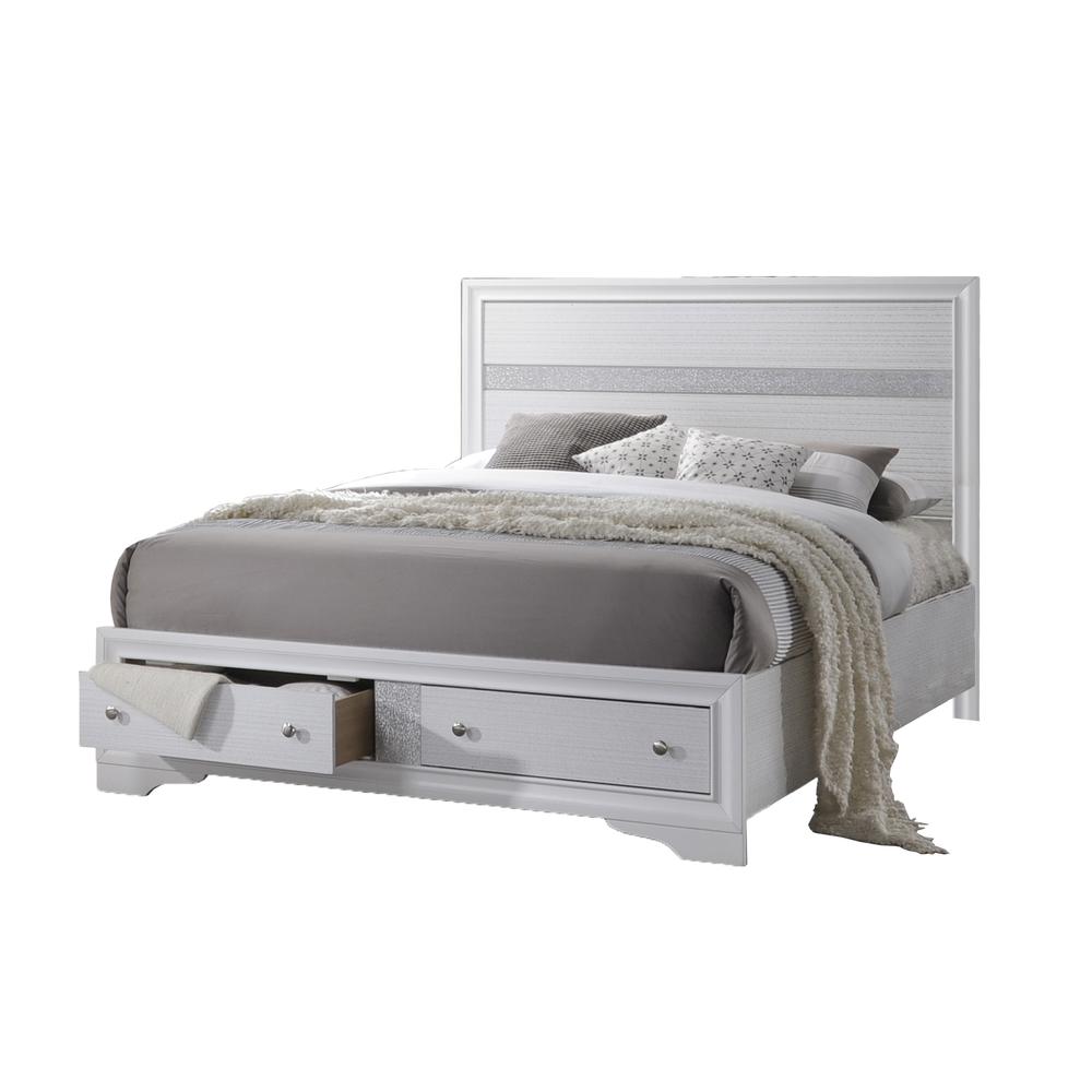 Catherine White Platform Full Bed – White