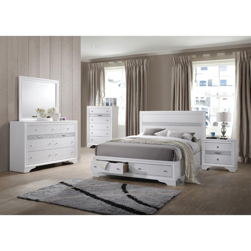 Catherine White Platform Full Bed – White