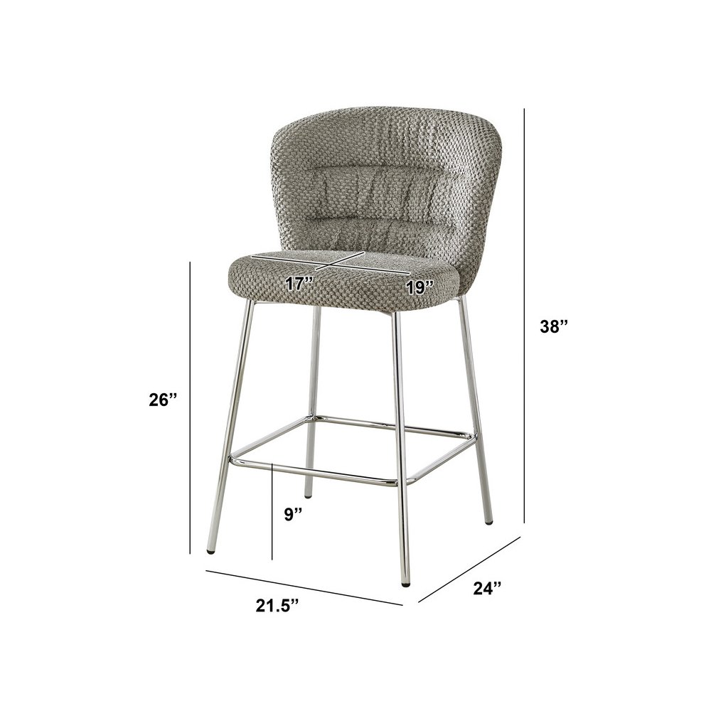 Gray With Chrome Base Counter-Height Chair
