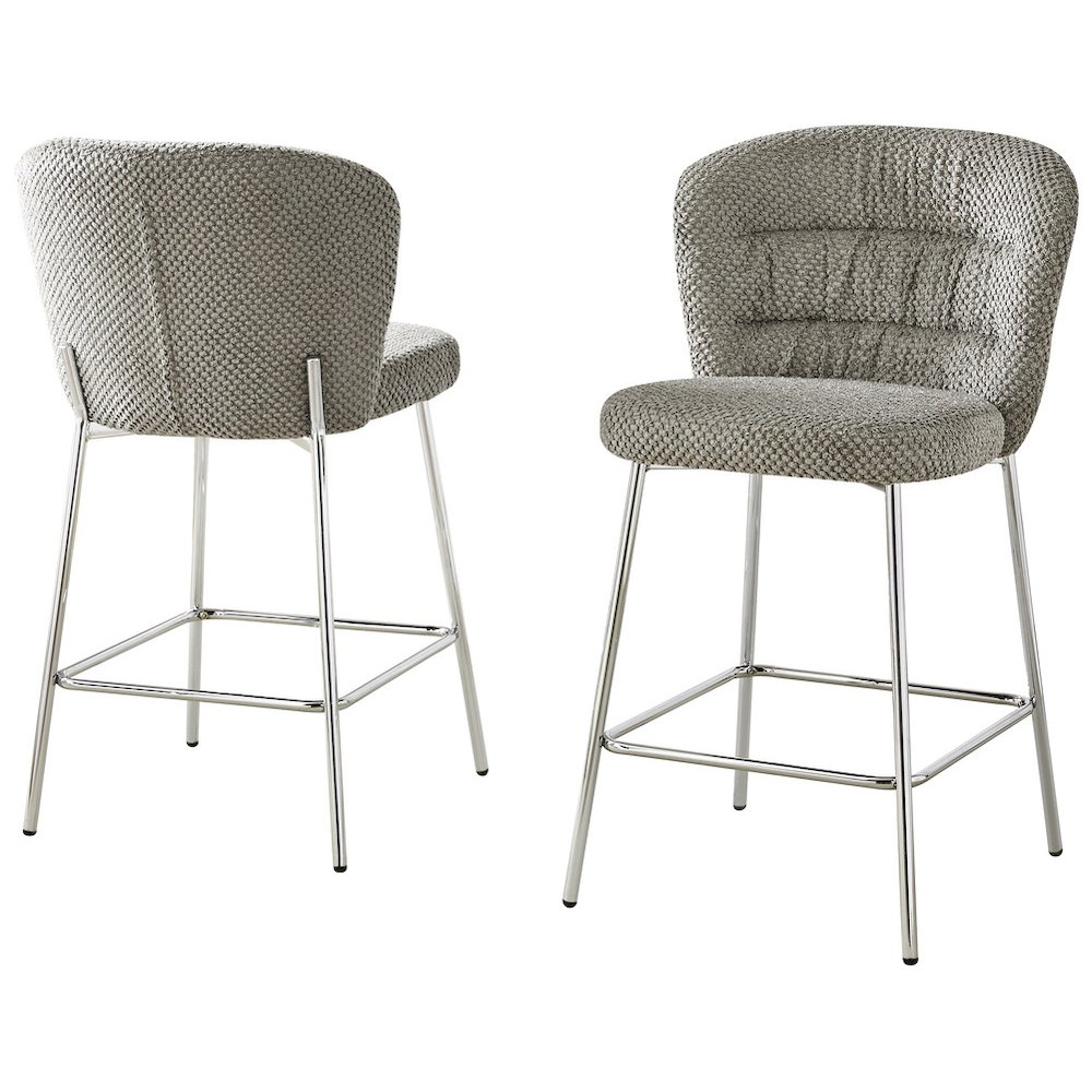Gray With Chrome Base Counter-Height Chair