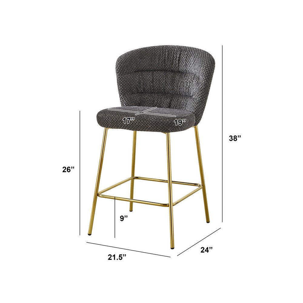 Dark Gray With Gold Base Counter-Height Chair