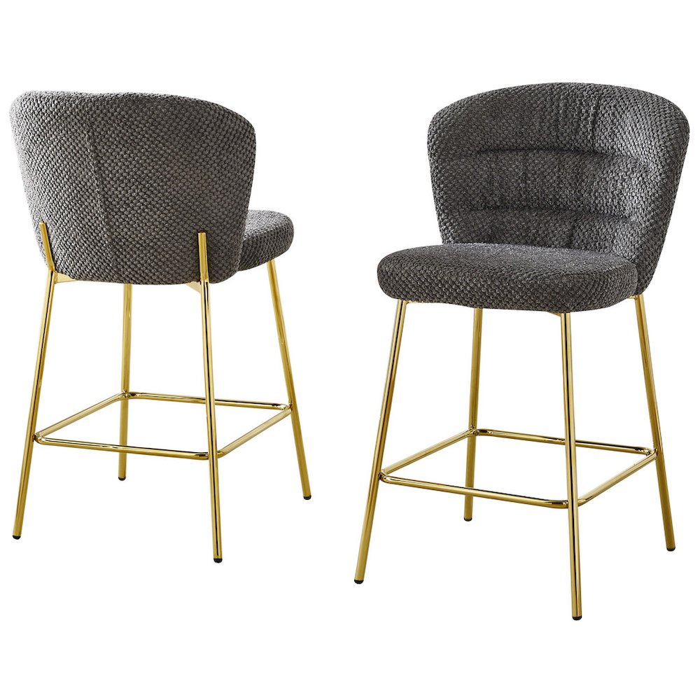 Dark Gray With Gold Base Counter-Height Chair