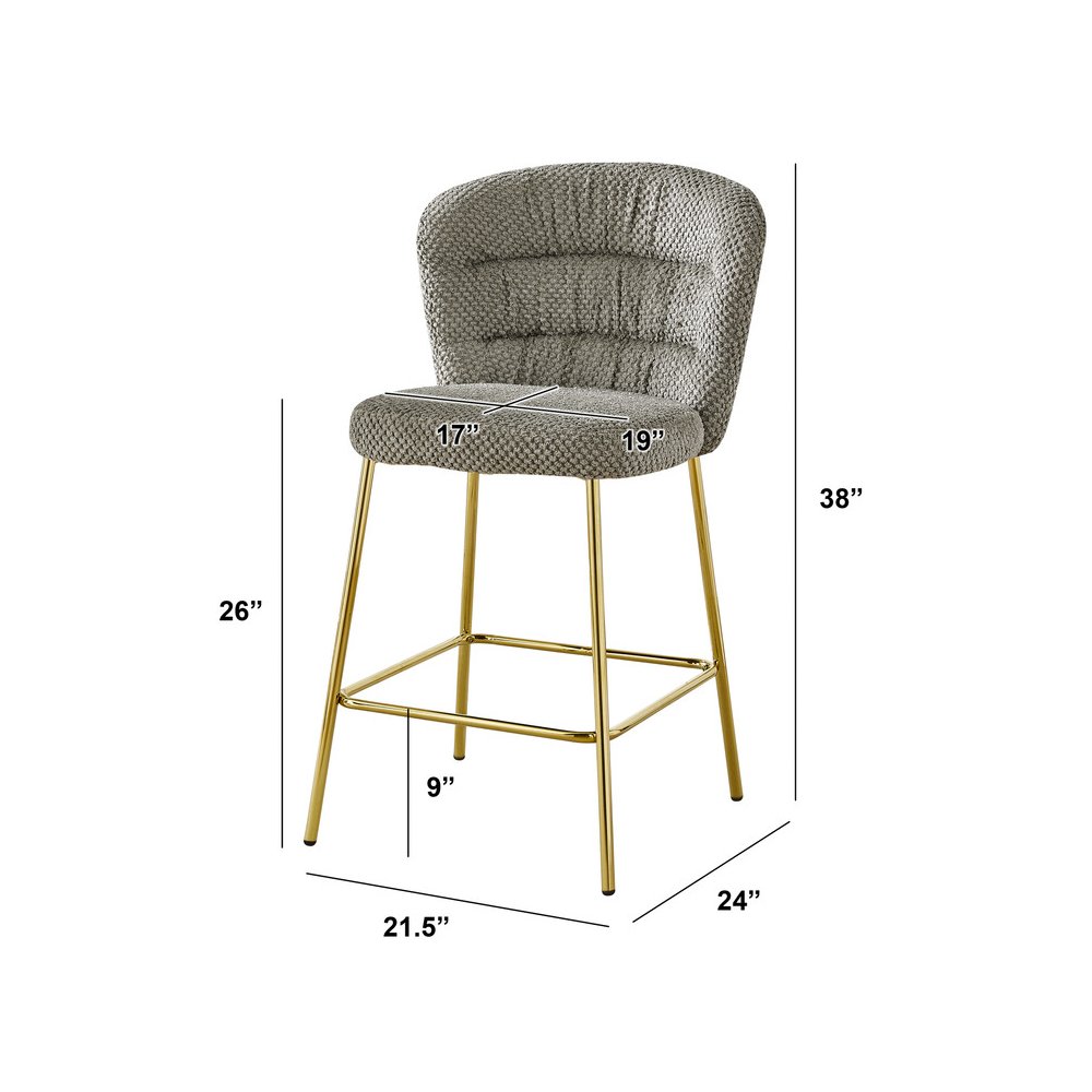 Gray With Gold Base Counter-Height Chair
