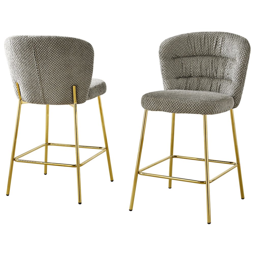 Gray With Gold Base Counter-Height Chair