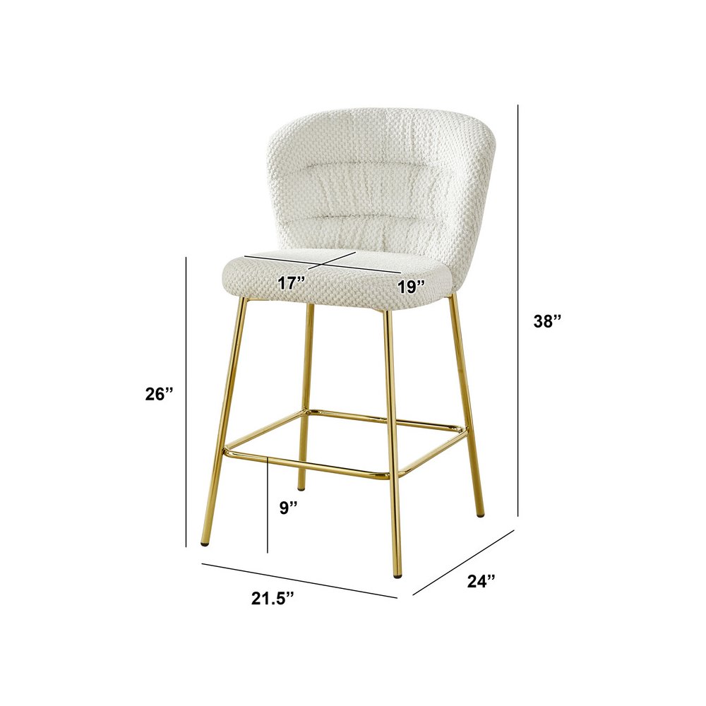 Cream With Gold Base Counter-Height Chairs