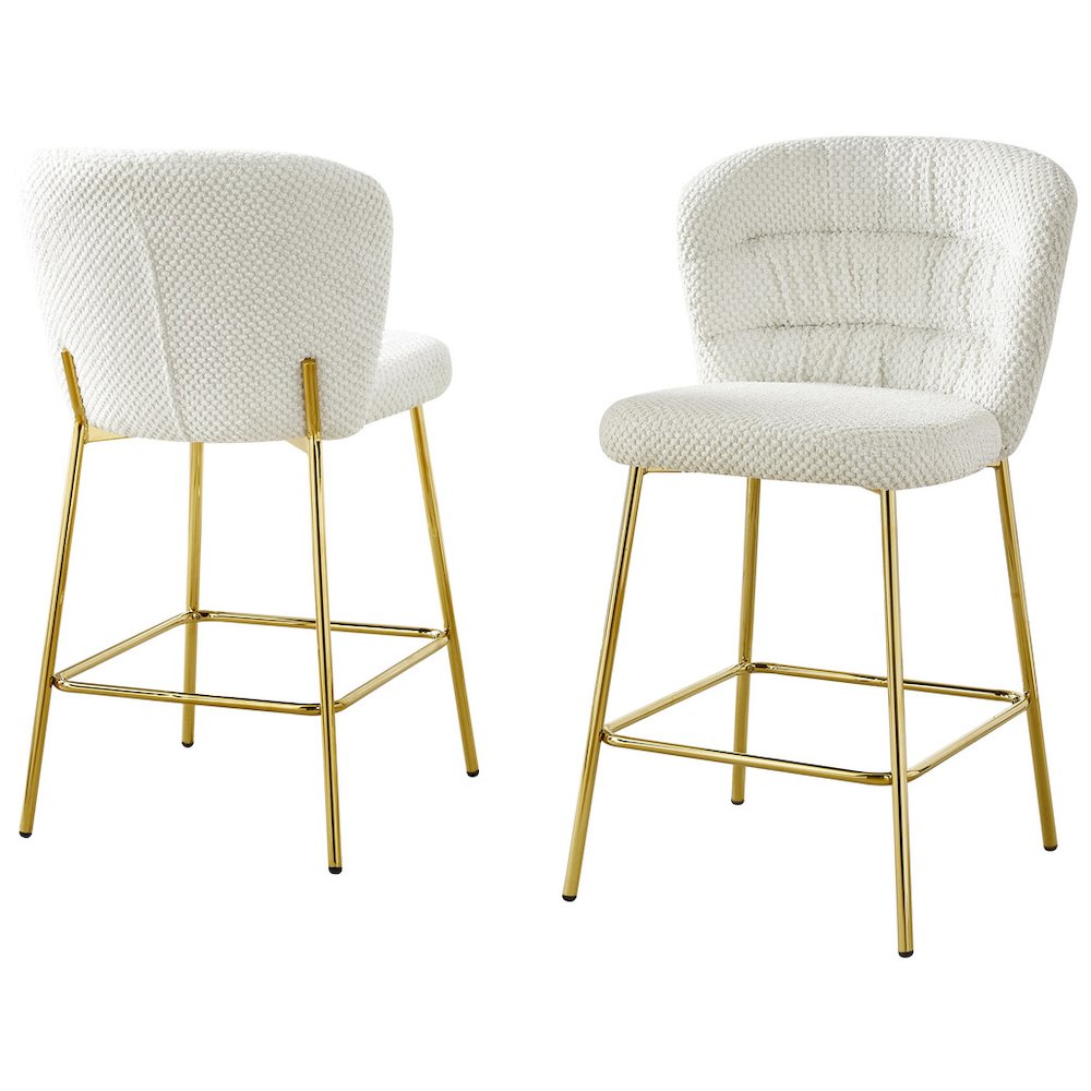 Cream With Gold Base Counter-Height Chairs