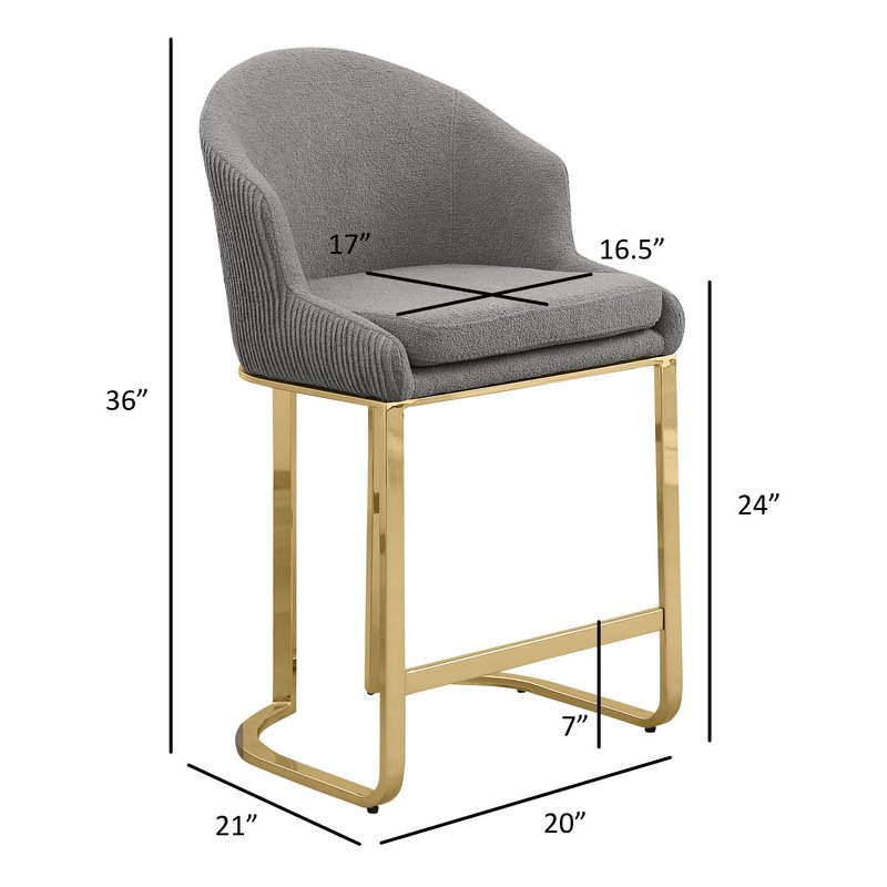 Best Quality Furniture Gray With Gold Counter Height