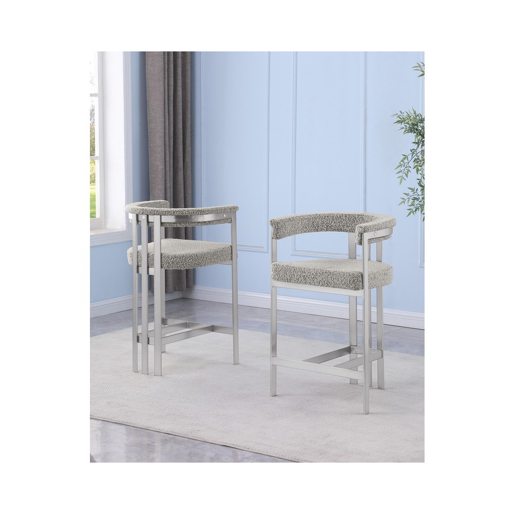 Glam gatsby Rich gray barstools- Set of 1