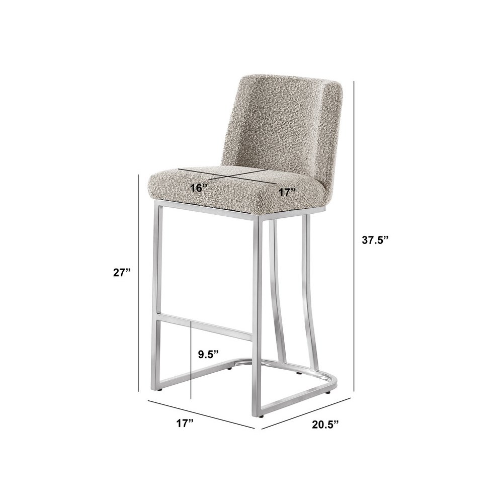 Gray With Silver Base Counter-Height Chairs