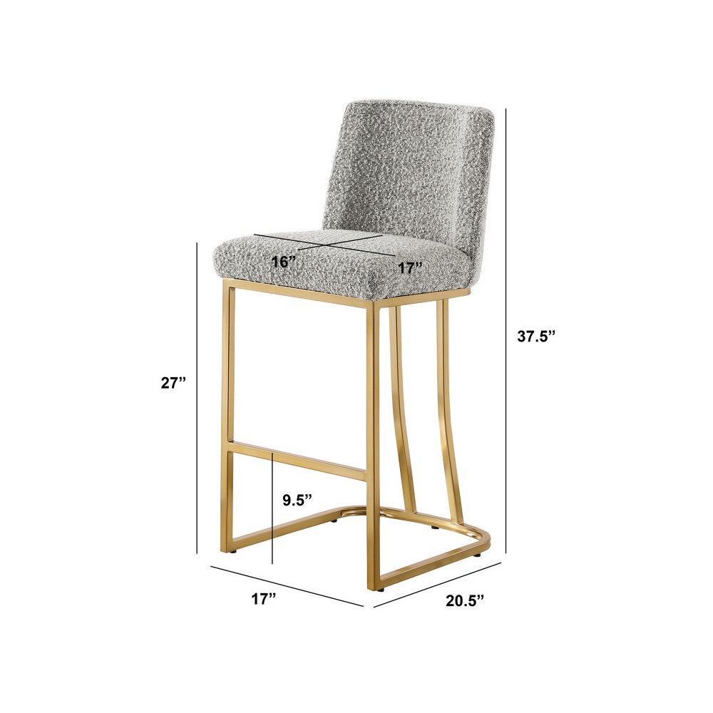 Rich Gray With Gold Base Counter-Height Chairs