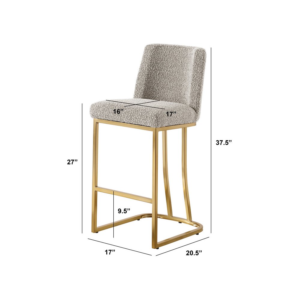 Gray With Gold Base Counter-Height Chairs