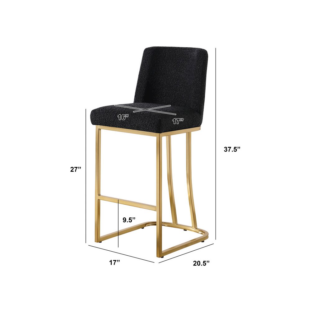 Black With Gold Base Counter-Height Chairs