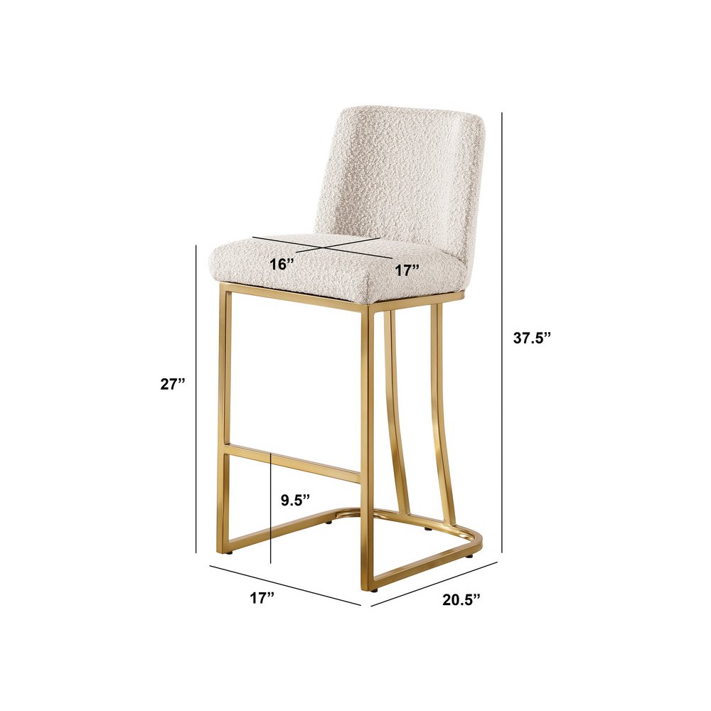 Cream With Gold Base Counter-Height Chairs