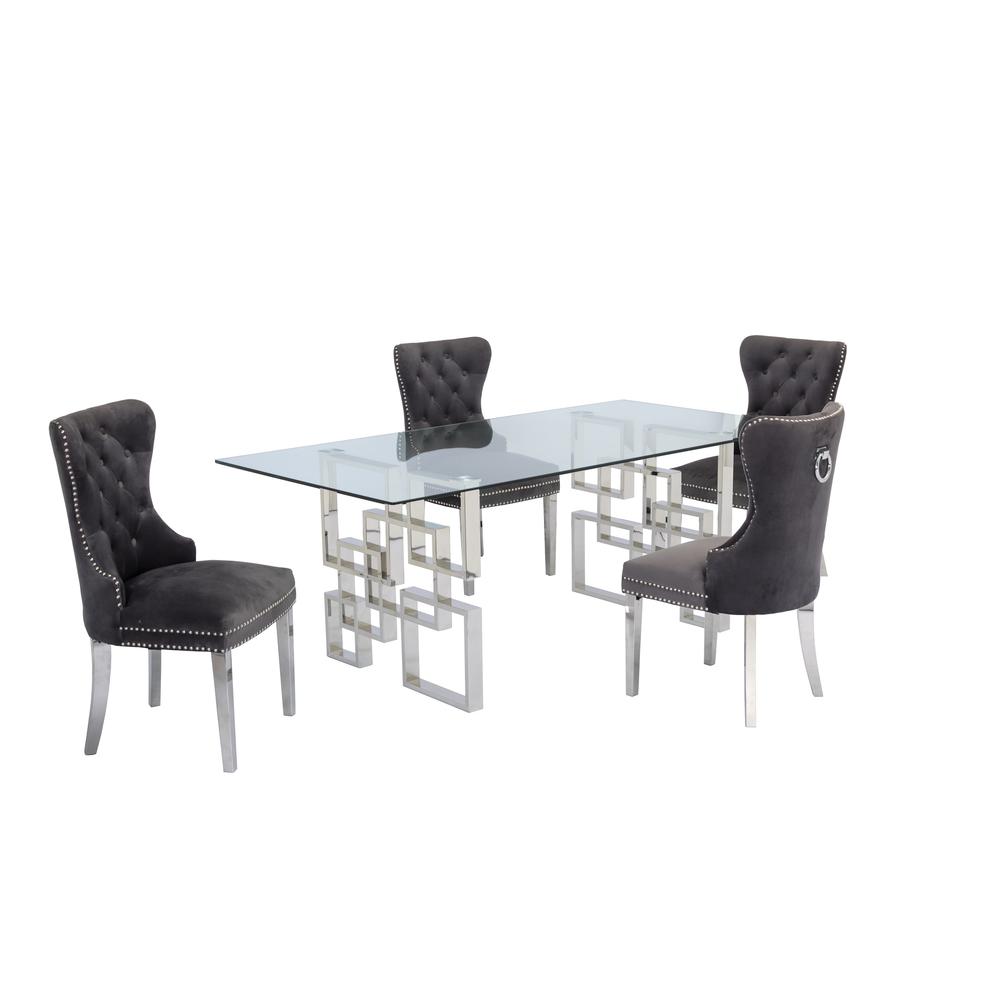 Stainless Steel 5 Piece Dining Set