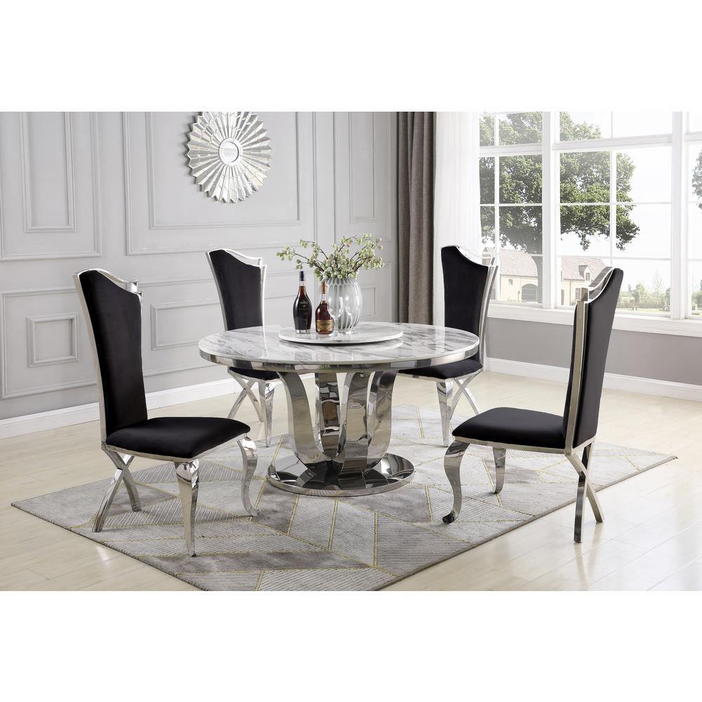 White Lazy-Susan Dining Set