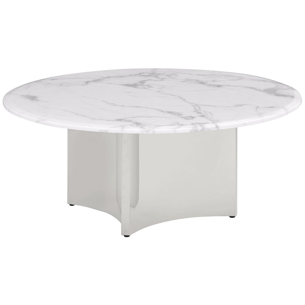 Circle Coffee White Marble Table Top