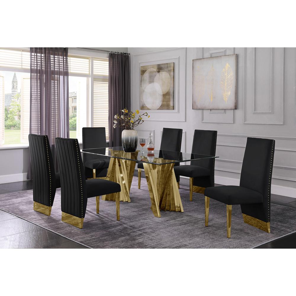 Classic 7pc Dining Set w/Pleated Side Chair