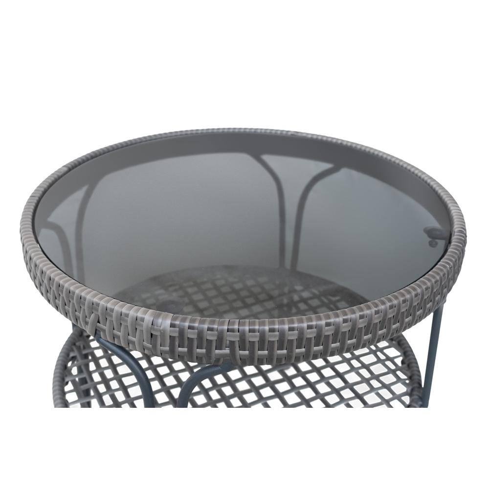 3-piece outdoor chat set in Grey (2 side chairs and 1 center table)