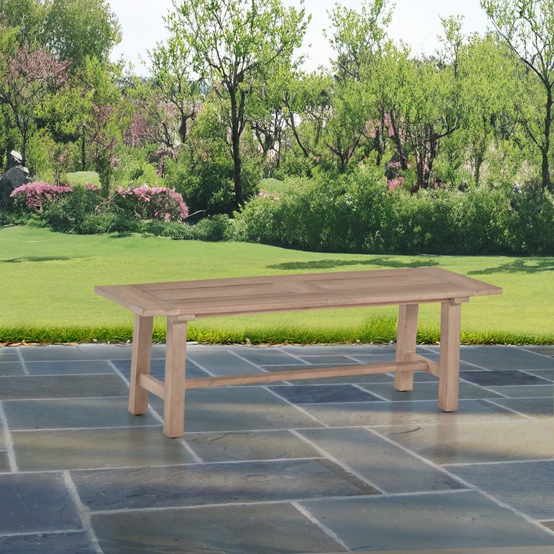 Rustic Outdoor Patio bench – Light Oak Acacia wood frame