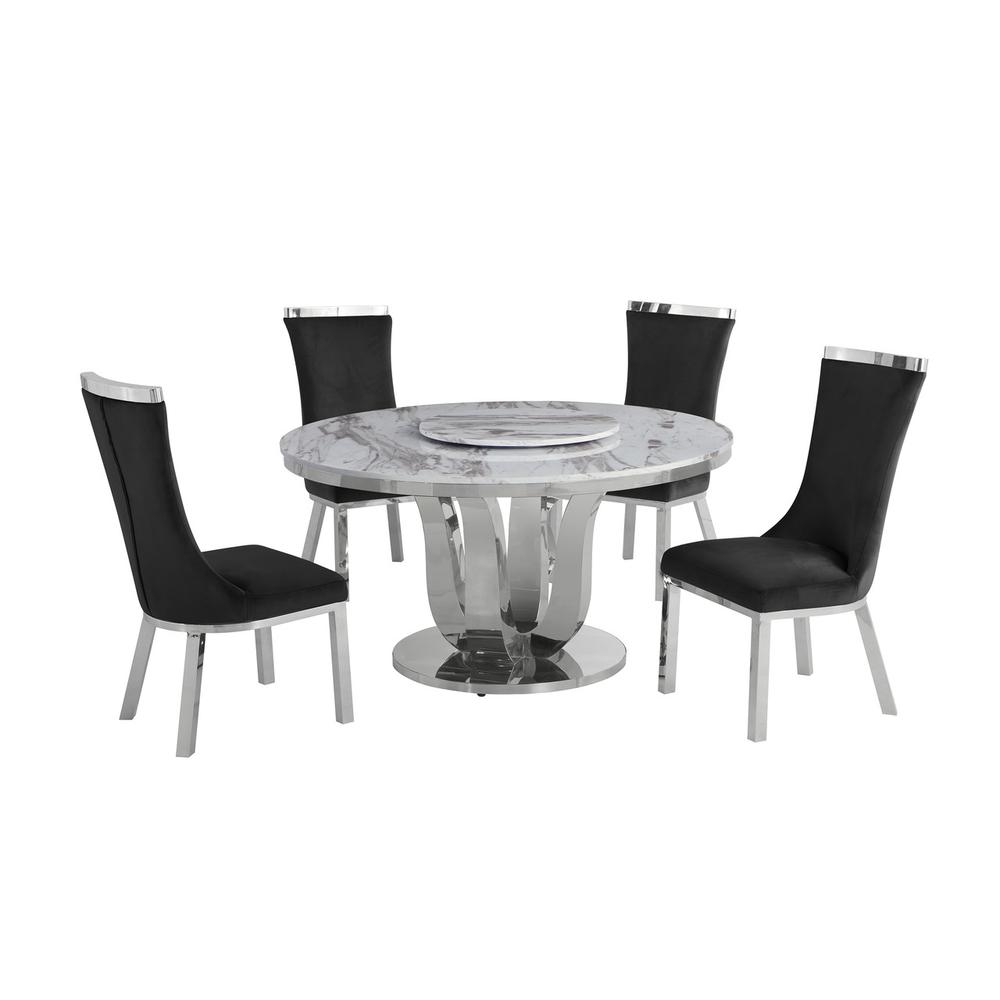 6pc dining set- Round  table with lazy susan