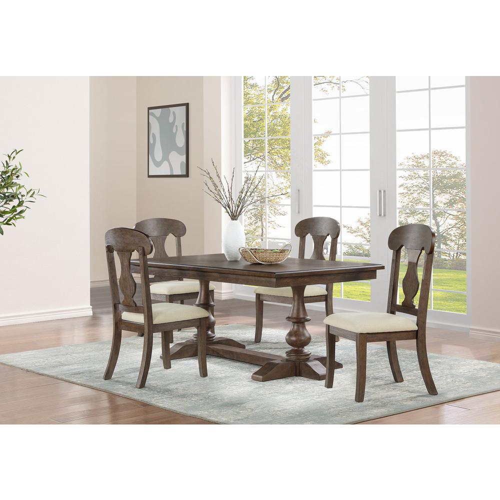 5pc Traditional style dining set in rustic oak color