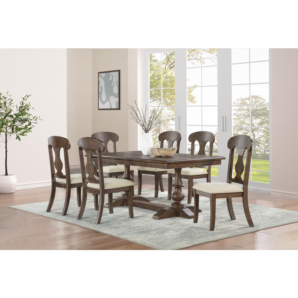 7pc Traditional  style dining set in rustic oak color