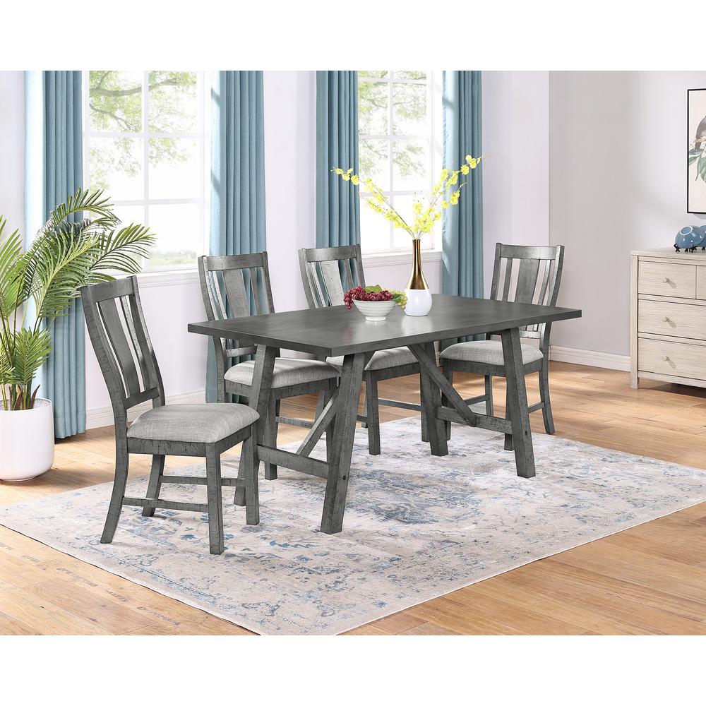 Modern farmhouse rustic grey dining table