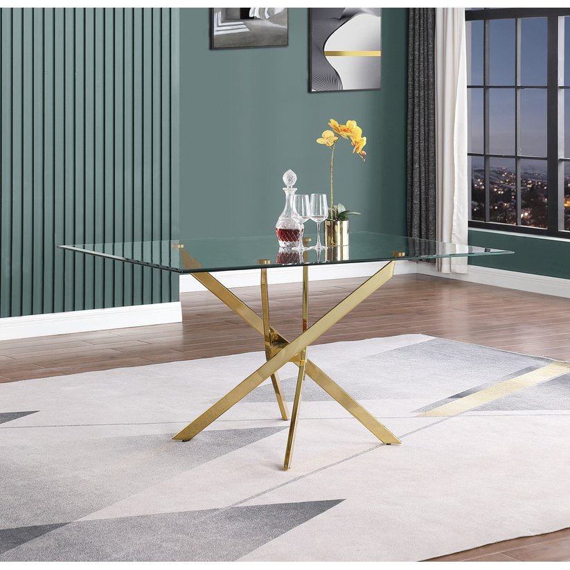 7Pc Modern Dining Set- Rectangle Table With Dark Grey Velvet Chairs
