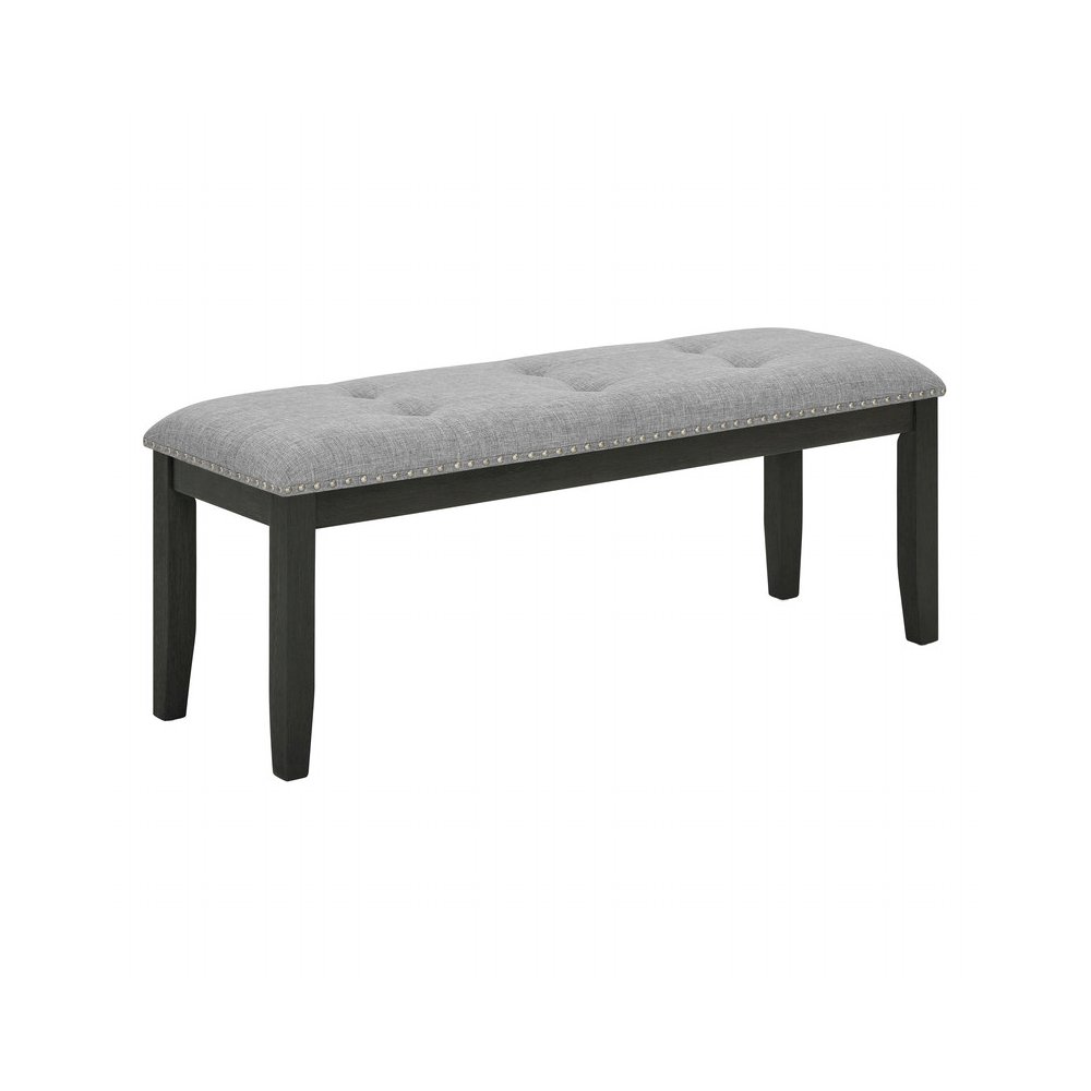Upholstered Dining Bench With Rustic Gray