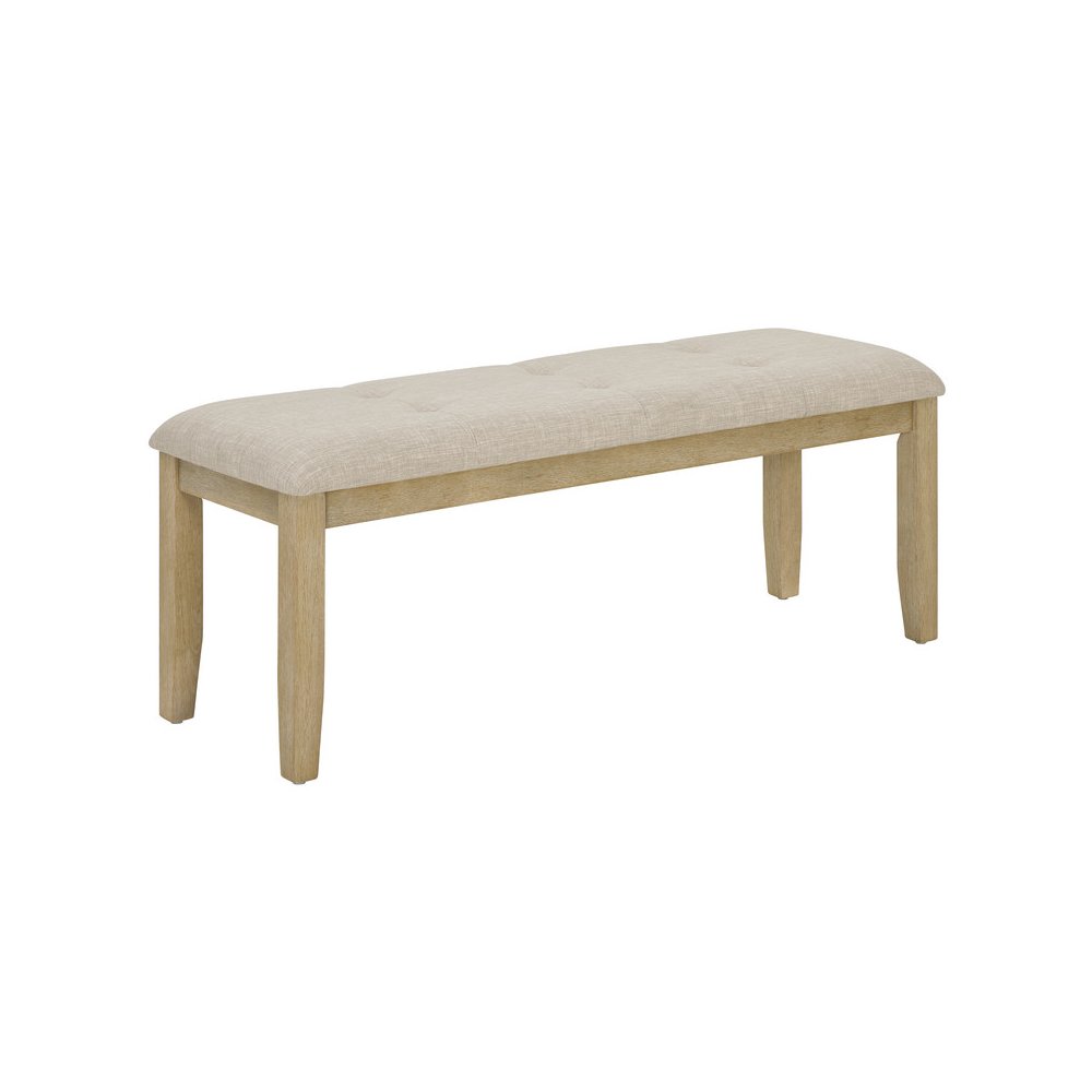 Upholstered Dining Bench With Rustic Beige