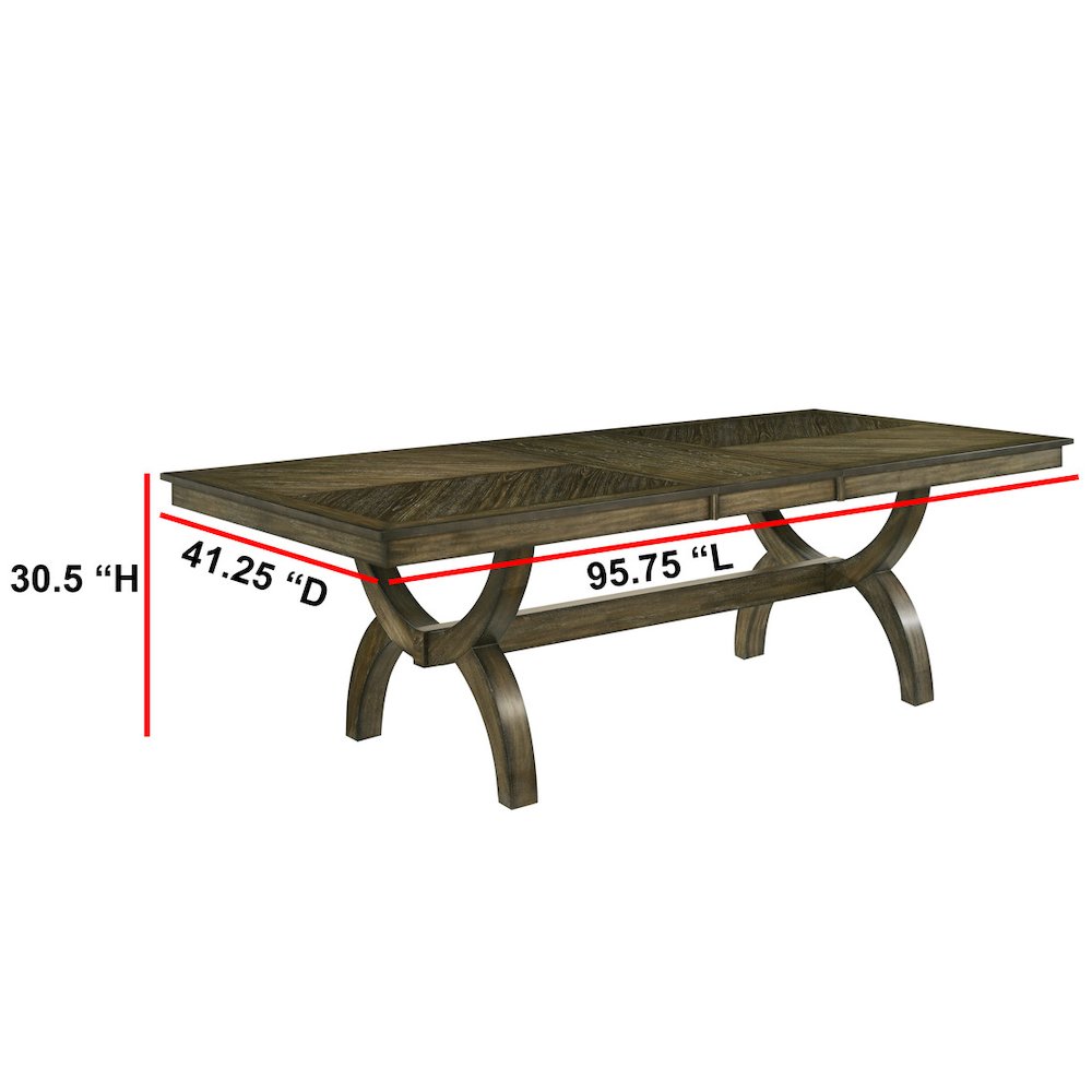 7pc wood dining set with extendable table