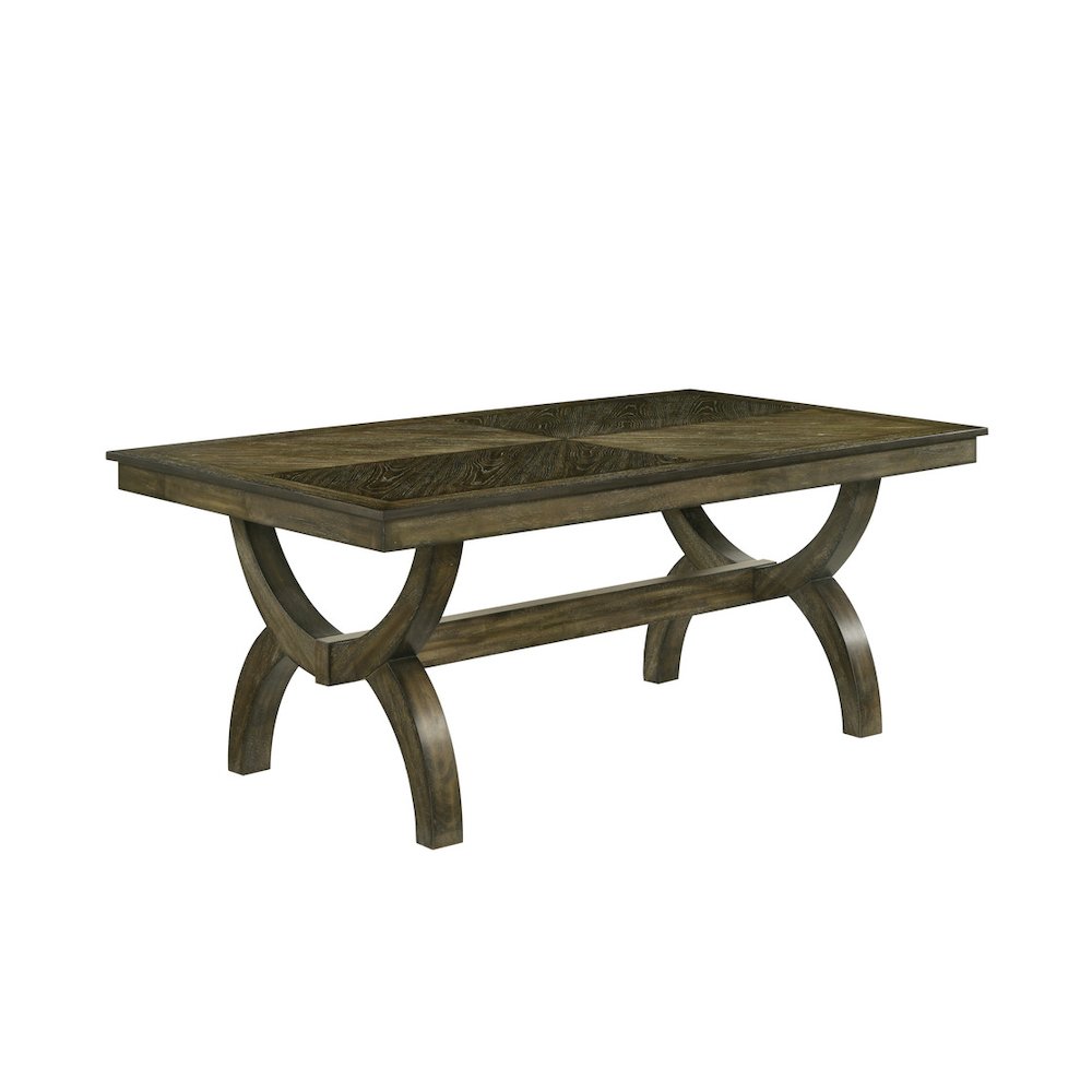 Wood dining table in antique brown