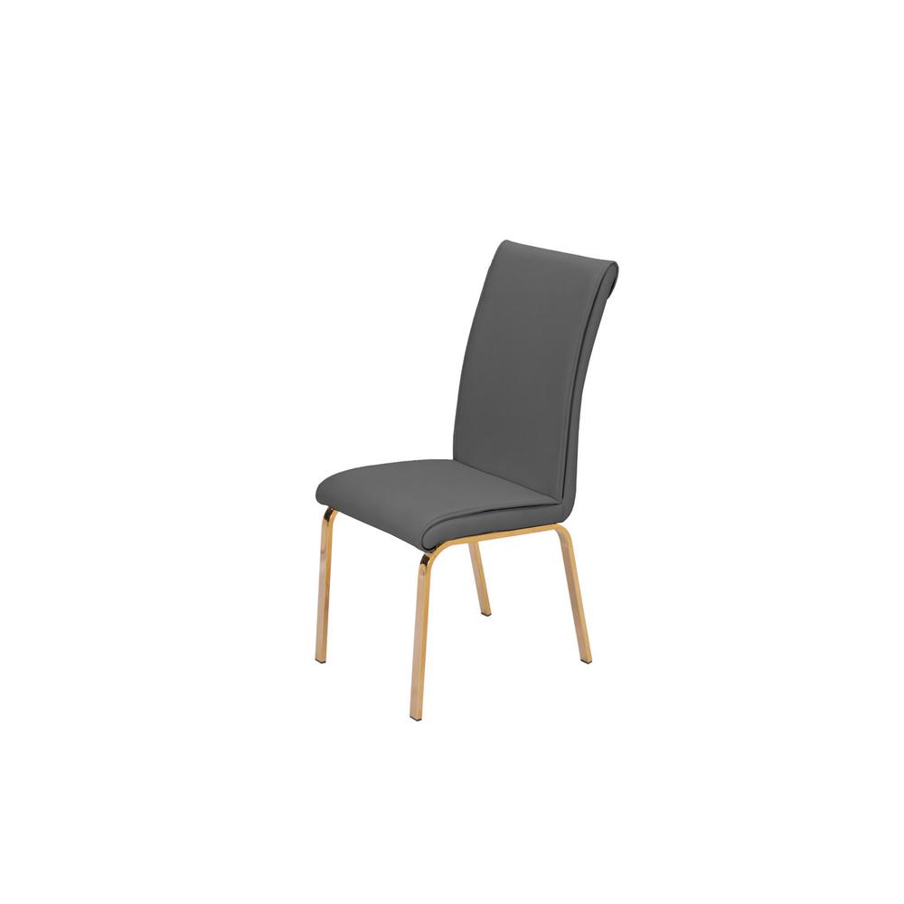 Dark Gray Faux Leather Dining Chairs