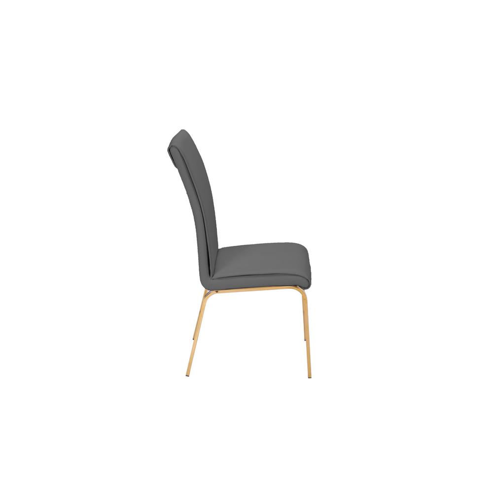 Dark Gray Faux Leather Dining Chairs