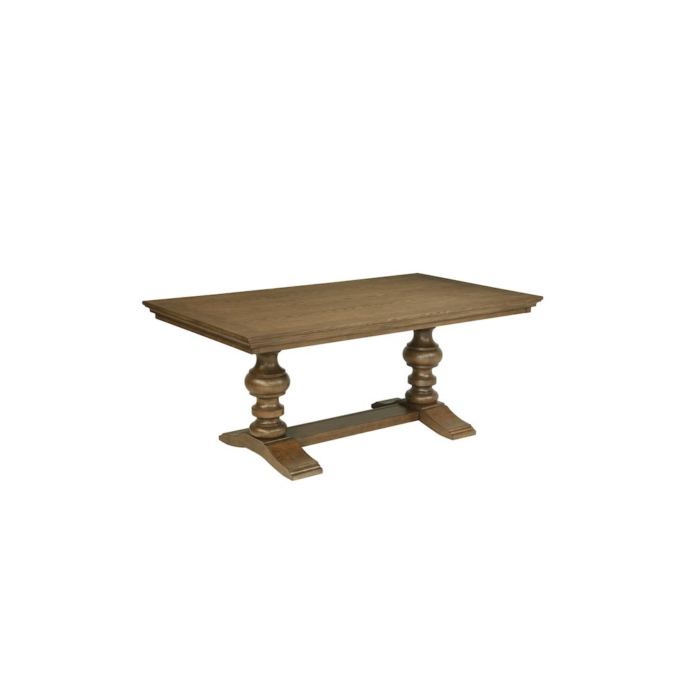 Traditional 72″ Wood Dining Table In Brown Oak Veneer Color