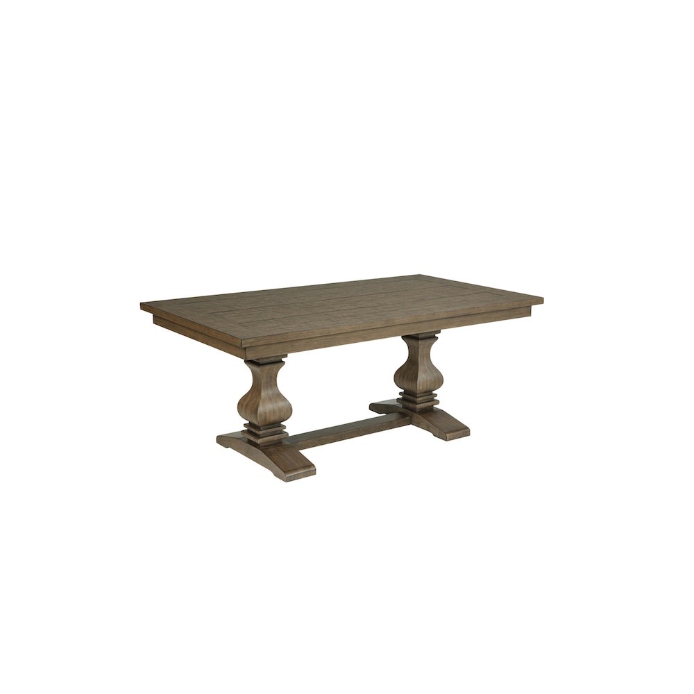Traditional Rustic Oak Color Wood Dining Table