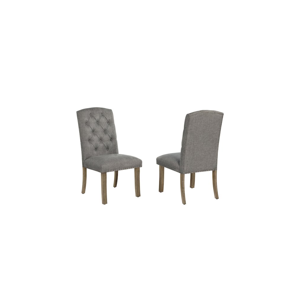 Dark Grey Dining Chair With Linen Fabric