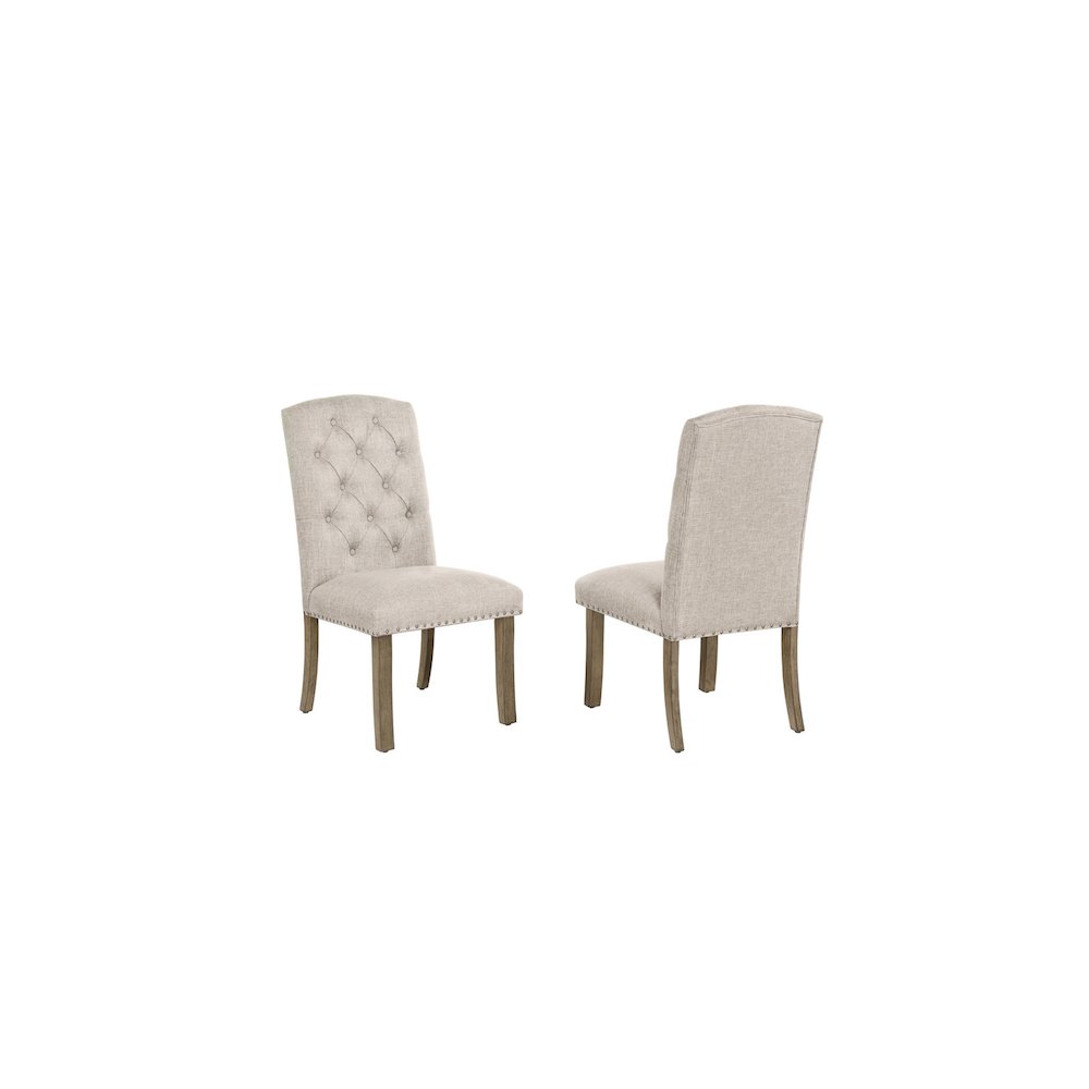 Beige Dining Chair With Linen Fabric
