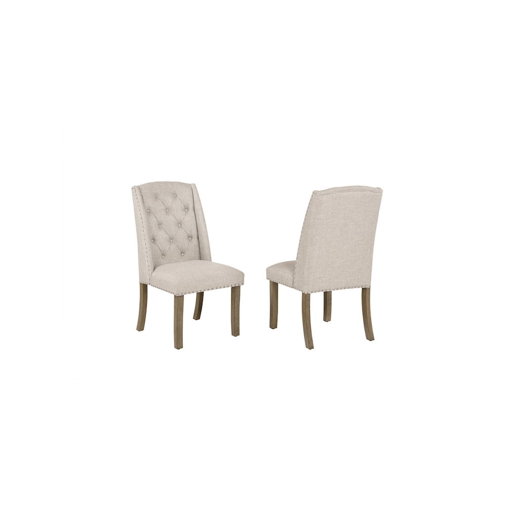 Beige Dining Chair With Linen Fabric