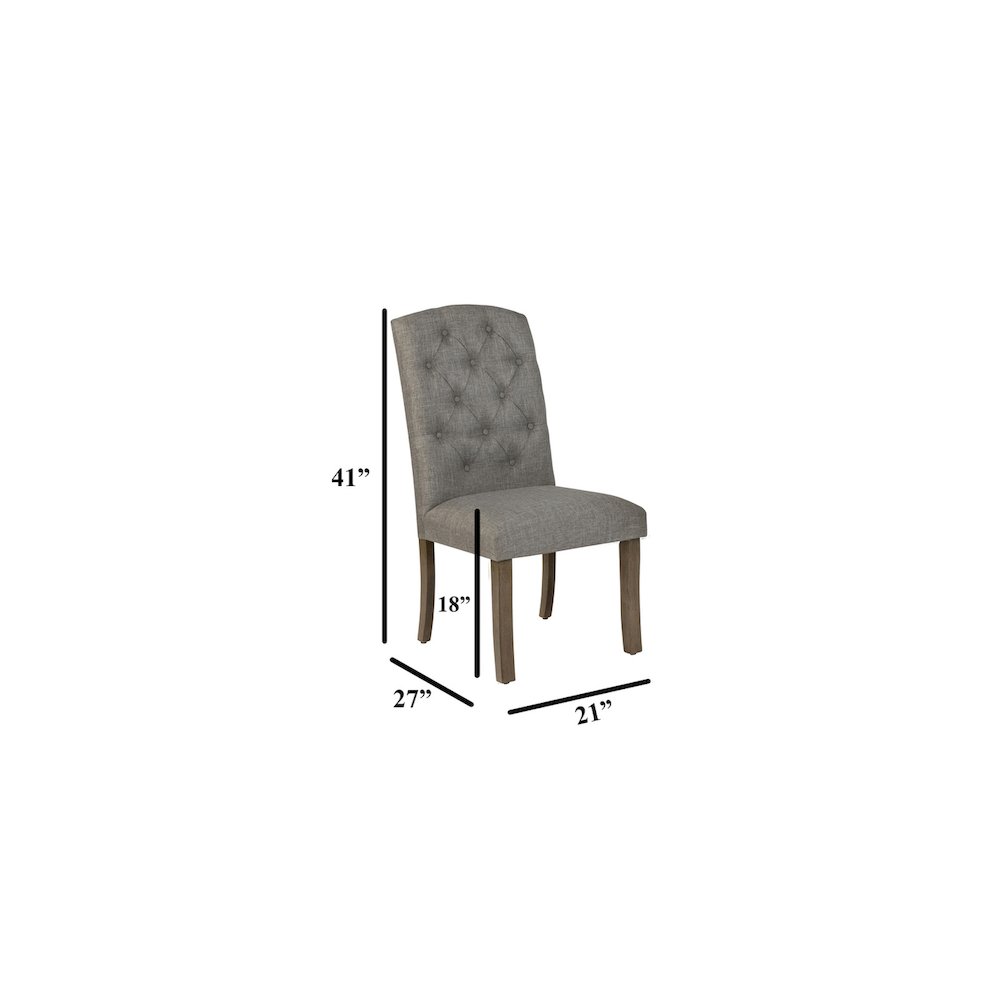 7 Piece Traditional Dining Set With Dark Grey Side Chairs