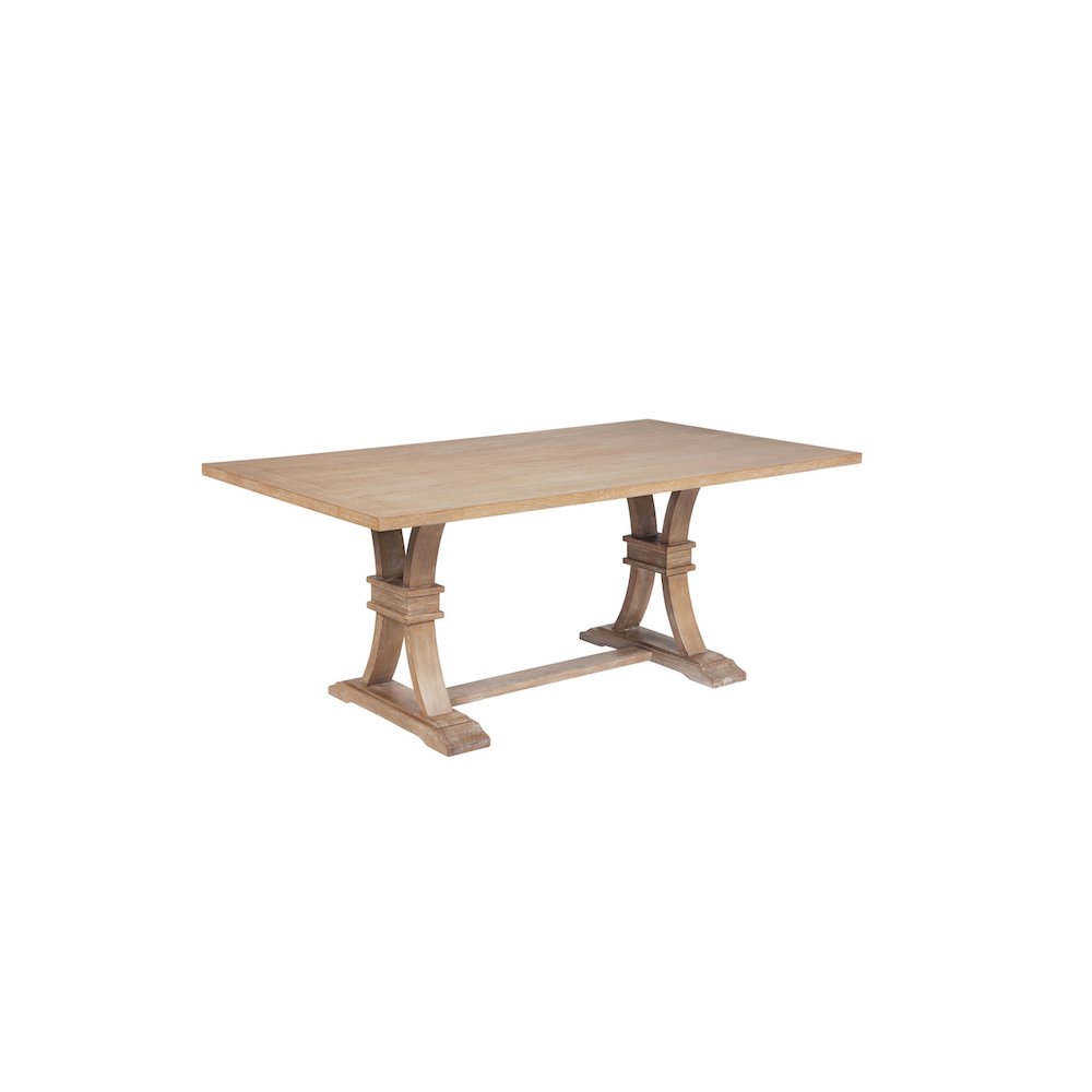 Traditional Wood Dining Table In A Rustic Light Oak Color