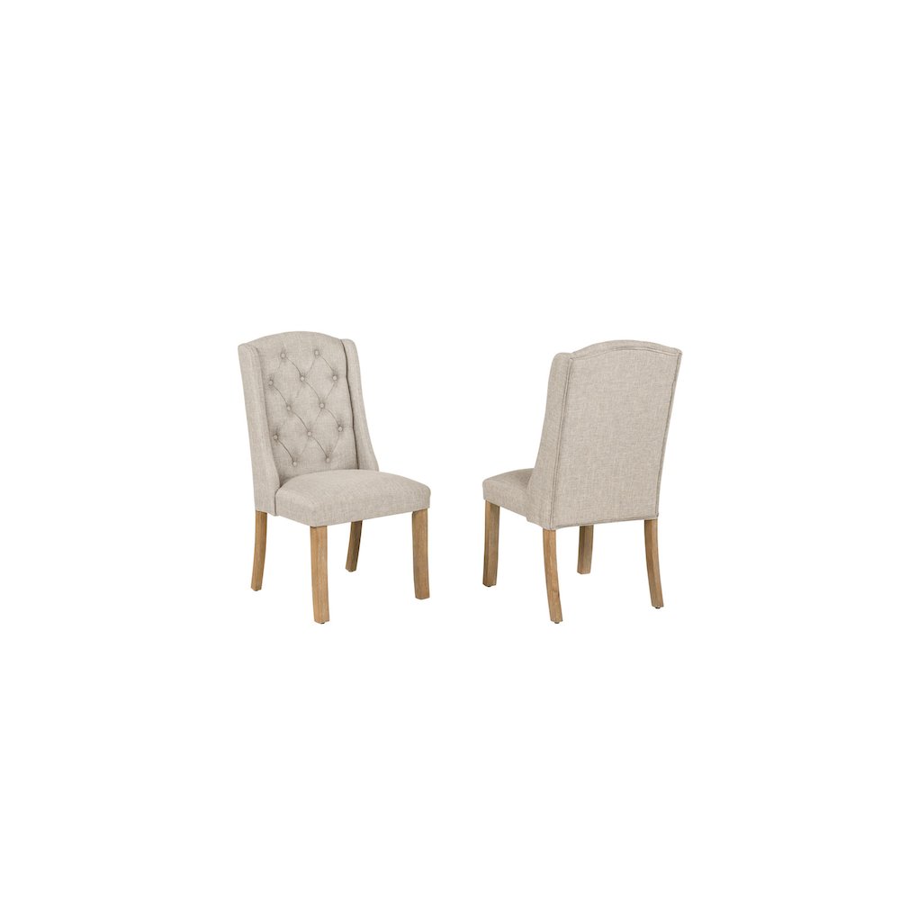 Beige Dining Chairs Wood Legs In Beige Color